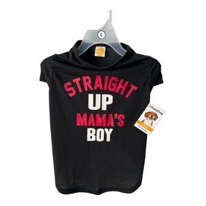 SimplyDog Straight Up Mamas Boy Pet Tshirt Black and Red